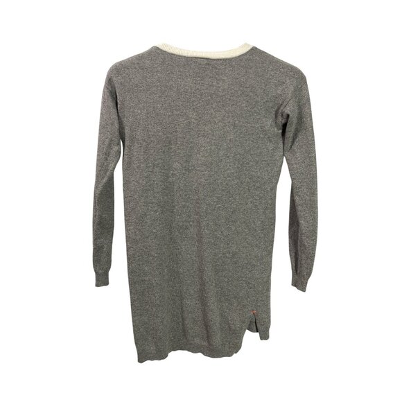 Madewell Wallace XS Tunic Sweater Button Shoulder Detail Pocket Grey White - Picture 3 of 6